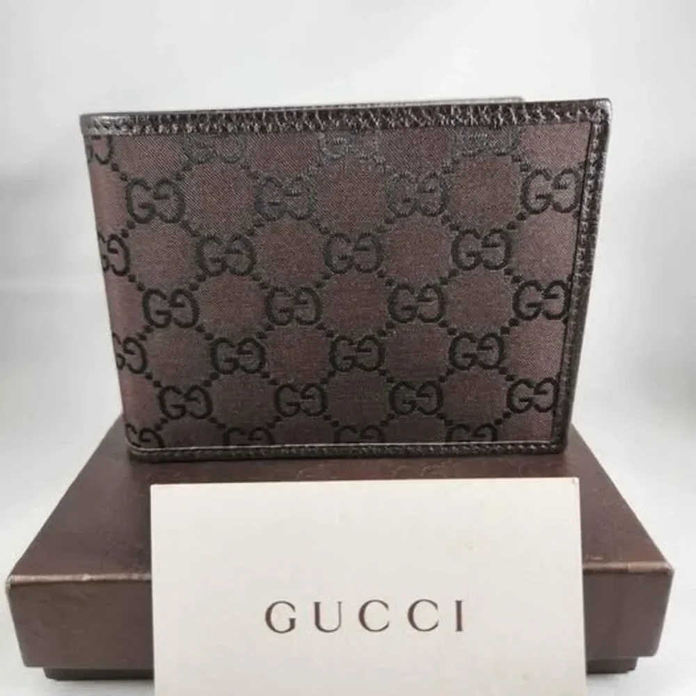 Gucci Bifold Wallet Dark Brown Canvas Monogram